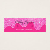 ドリップスネオンピンクグリッタースタッドのイヤリング表示 (正面)