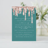 ドリップスバラティール(緑がかった色)グリッターブライダルスウィート16th 招待状 (スタンド正面)