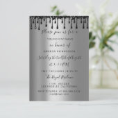 ドリップスバラブラックスウィート16ブライダルシャワーシルバー 招待状 (スタンド正面)