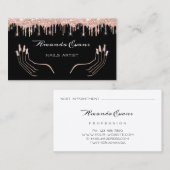 ドリップスバラマニキュア爪、 ネイルアーティストアポイントメントカード 予約カード (正面/裏面)