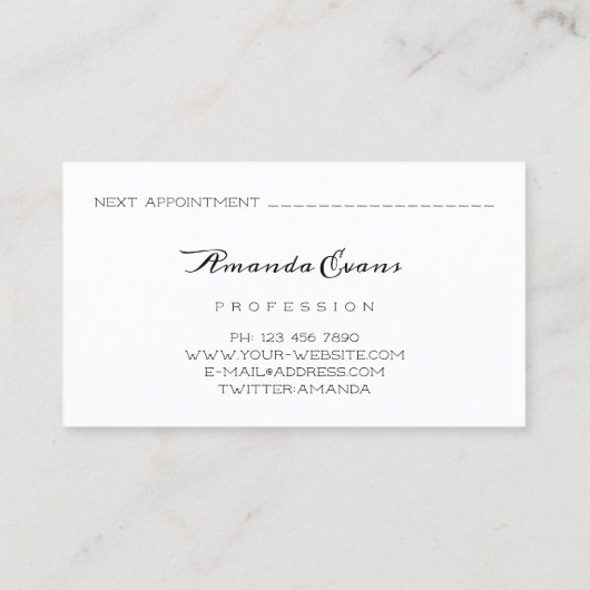 ドリップスバラマニキュア爪、 ネイルアーティストアポイントメントカード 予約カード (裏面)