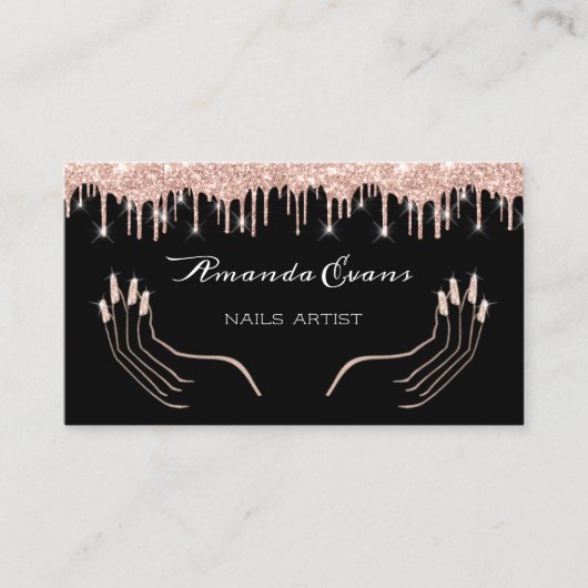 ドリップスバラマニキュア爪、 ネイルアーティストアポイントメントカード 予約カード (正面)