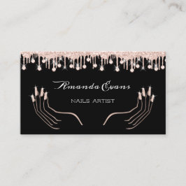 ドリップスバラマニキュア爪、 ネイルアーティストアポイントメント 予約カード