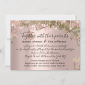 ドリップスパーク結婚のブライダルバラ花模様ミント 招待状 (裏面)