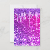 ドリップスピンクパープルブライダルシャワースウィート16th 招待状 (裏面)