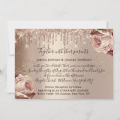 ドリップスマルサラ結婚のバラ金ゴールドバラ 招待状 (裏面)