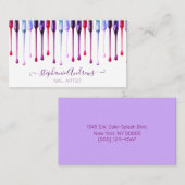 ドリップスユニークドリップ爪、 ネイルポーランドアーティスト 名刺 (正面/裏面)
