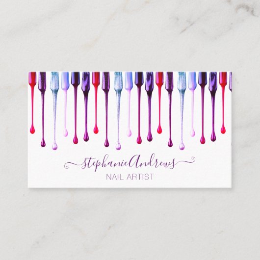 ドリップスユニークドリップ爪、 ネイルポーランドアーティスト 名刺 (正面)