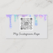 ドリップスラッシュメイクアップ爪、 ネイルMicrobladeロゴQr金ゴールド 名刺 (裏面)