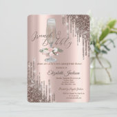 ドリップス、ガラス、バラブランチ&バブリーブライダルシャワー 招待状 (スタンド正面)