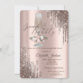 ドリップス、ガラス、バラブランチ&バブリーブライダルシャワー 招待状 (正面)