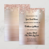 ドリップス グリッター ドリップス ローズ ブライダル ウェディング 招待状 (正面/裏面)