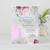 ドリップス、ドレス、エッフェル塔 ライラック ローズ キンセンチャーナ 招待状 (スタンド正面)