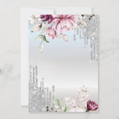 ドリップス、ドレス、エッフェル塔 ライラック ローズ キンセンチャーナ 招待状 (裏面)