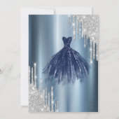 ドリップス、ブルードレス、エッフェルメタリックキンセアニラ 招待状 (裏面)