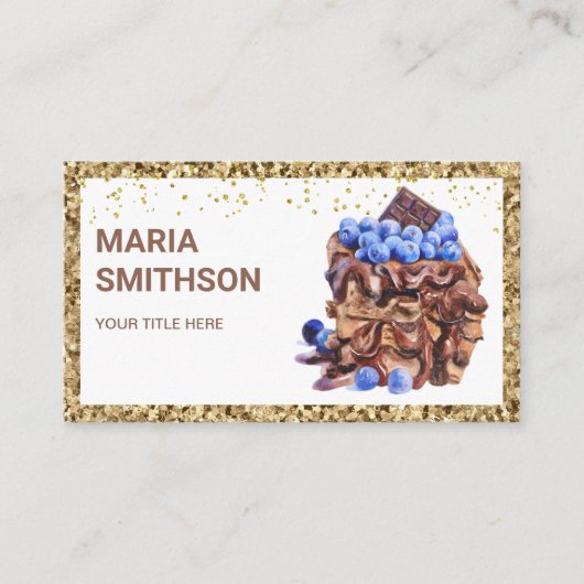ドリップチョコレートケーキスライス生地シェフベーカリー 名刺 (正面)