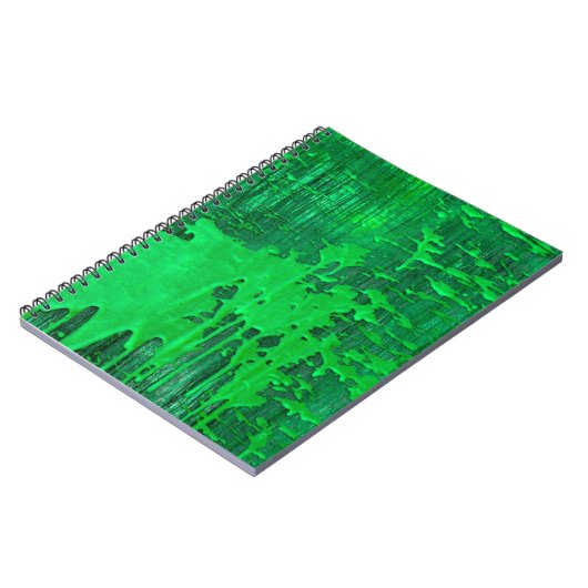 ドリップテクスチャを備えた絵を描すてきな緑の古いサーフェス – ノートブック (左側)