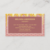 ドリップハニーダスティピンク金ゴールドハニカムハニチミツバチ 名刺 (裏面)