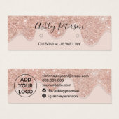 ドリップバラ金ゴールドグリッタースタッドのイヤリング表示 (正面&裏面)