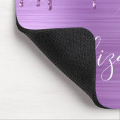 ドリップパープルグリッターモノグラムマウスパッド マウスパッド (コーナー)