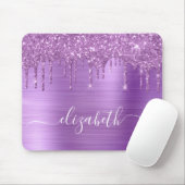 ドリップパープルグリッターモノグラムマウスパッド マウスパッド (マウス)