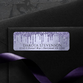 ドリップパープルグリッター |ラベンダーアイシングアドレス ラベル