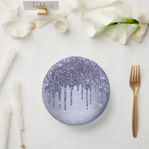 ドリップパープルグリッター   Chic Lavender Icing Pour ペーパーボウル