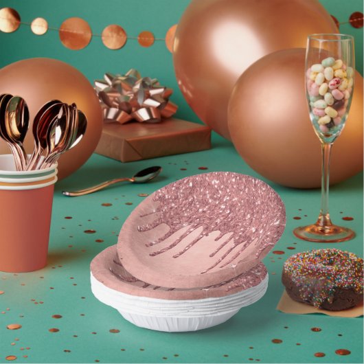 ドリップピーチグリッター |テラコッタコーラルオレンジ ペーパーボウル (複数)