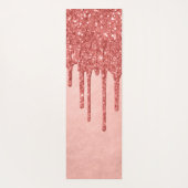ドリップピーチグリッター |テラコッタコーラルオレンジ ヨガマット (裏面)