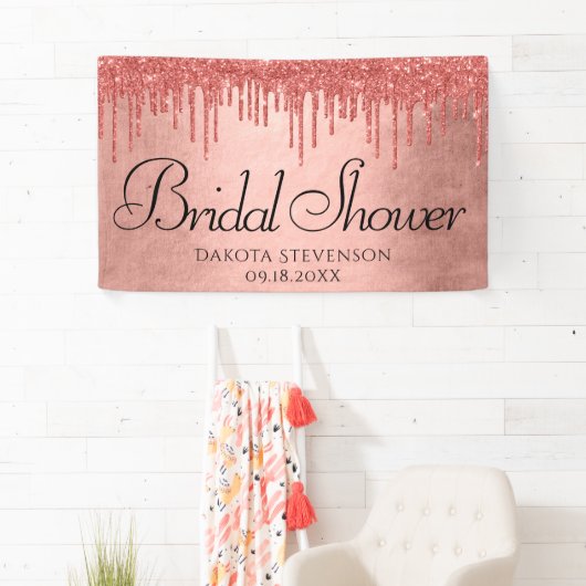ドリップピーチグリッター | Terra Cotta Coral Shower 横断幕 (インサイチュ)