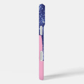 ドリップブルーグリッターモノグラムフォンケース Case-Mate iPhoneケース (裏面 / 右)