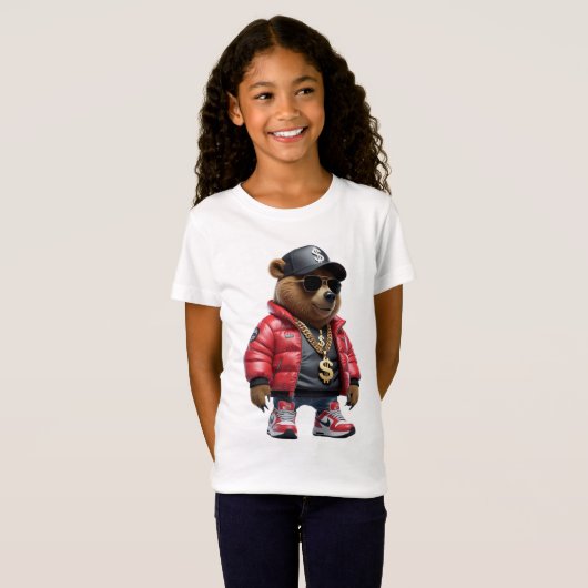 ドリップベア:キングの通りスタイルジャングル Tシャツ (正面フル)