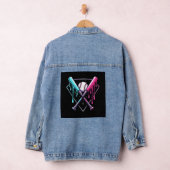 ドリップベースボールこうもり魔法 – ネオンスプラッシュホームプレート デニムジャケット (ハンガー)