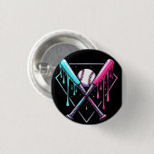 ドリップベースボールこうもり魔法 – ネオンスプラッシュホームプレート 缶バッジ (正面&裏面)