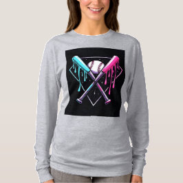 ドリップベースボールこうもり魔法 – ネオンスプラッシュホームプレート Tシャツ