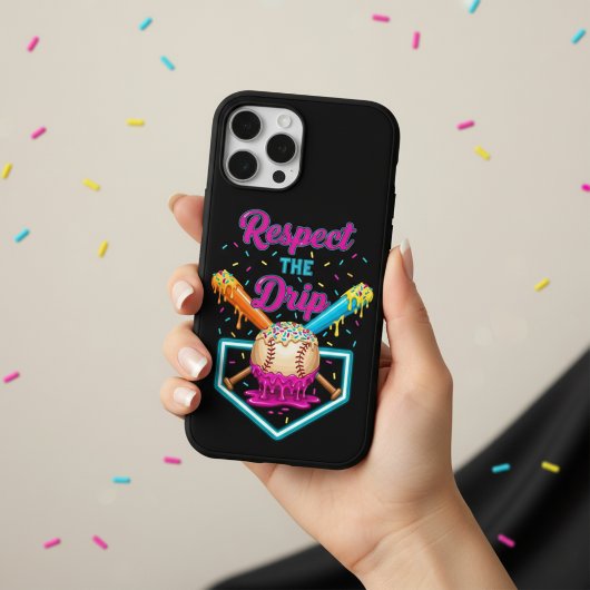 ドリップベースボールアイスクリームデザイン溶ける野球 iPhoneケース