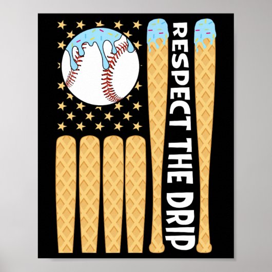 ドリップボーイズを販売アイスクリームアメリカン国旗の尊敬 ポスター (正面)