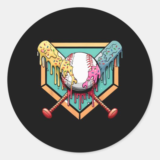 ドリップボーイズホームプレートユーススポーツリスペクト ラウンドシール (正面)