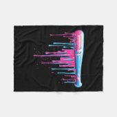 ドリップボーイズ付き野球男性へこうもり フリースブランケット (正面(横))