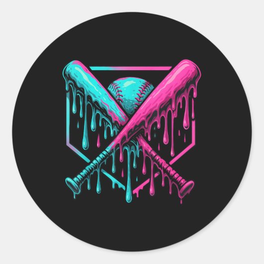 ドリップボーイズ野球こうもりと ラウンドシール (正面)