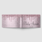 ドリップマウーブグリッター |ほこりっぽいピンクの赤ちゃんシャワー ゲストブック (全面)