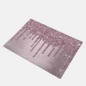 ドリップマウーブグリッター |ほこりっぽいピンクメルトきらめく ドアマット (アングル)