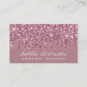 ドリップマウーブグリッター |ほこりっぽいピンクメルトきらめく 名刺 (正面)