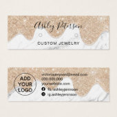 ドリップマーブル金ゴールドグリッタースタッドのイヤリング表示 (正面&裏面)