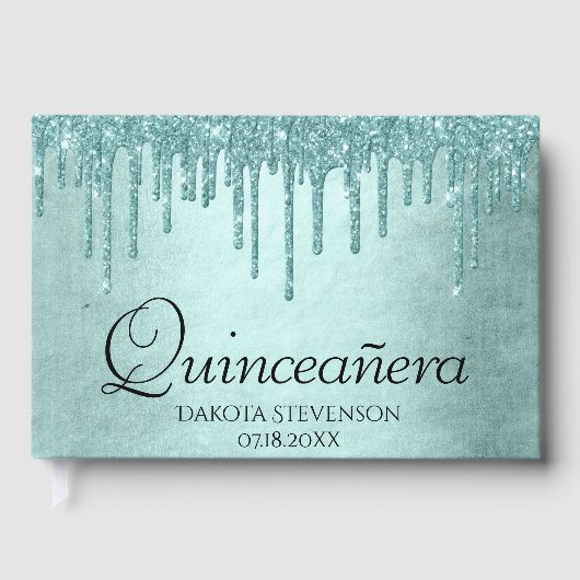 ドリップミントグリッター |アクアティール（緑がかった色）グラムキンセアニェラ ゲストブック (正面)