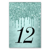 ドリップミントグリッター |アクアティール(緑がかった色)ポアキンセアニェラ テーブルナンバー (正面)