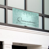 ドリップミントグリッター |アクアティール(緑がかった色)ポアキンセアニェラ 横断幕 (ビルの外側)