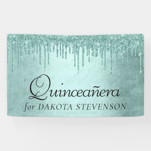 ドリップミントグリッター |アクアティール（緑がかった色）ポアキンセアニェラ 横断幕 (横)
