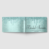 ドリップミントグリッター |アクアティール(緑がかった色)溶融シャワー ゲストブック (全面)