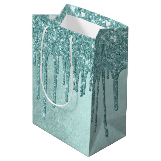 ドリップミントグリッター |アクアティール（緑がかった色）溶解水 ミディアムペーパーバッグ (裏面アングル)